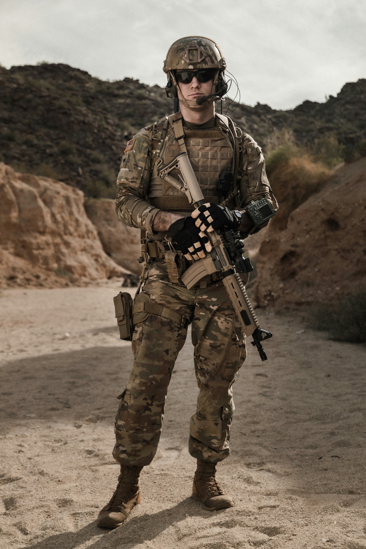 Military operator in field gear representing defense and mission-critical environments